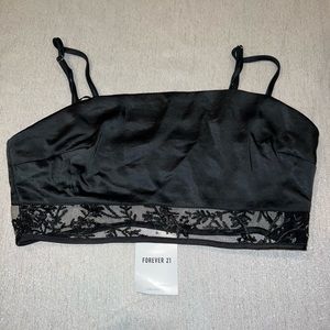 Satin Floral Sequin-Trim Bralette